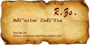 Röszler Zsófia névjegykártya